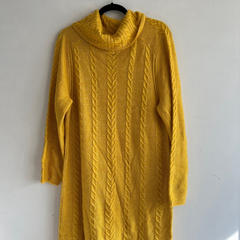 Women's Ann Taylor Yellow Sweater Dress Size L